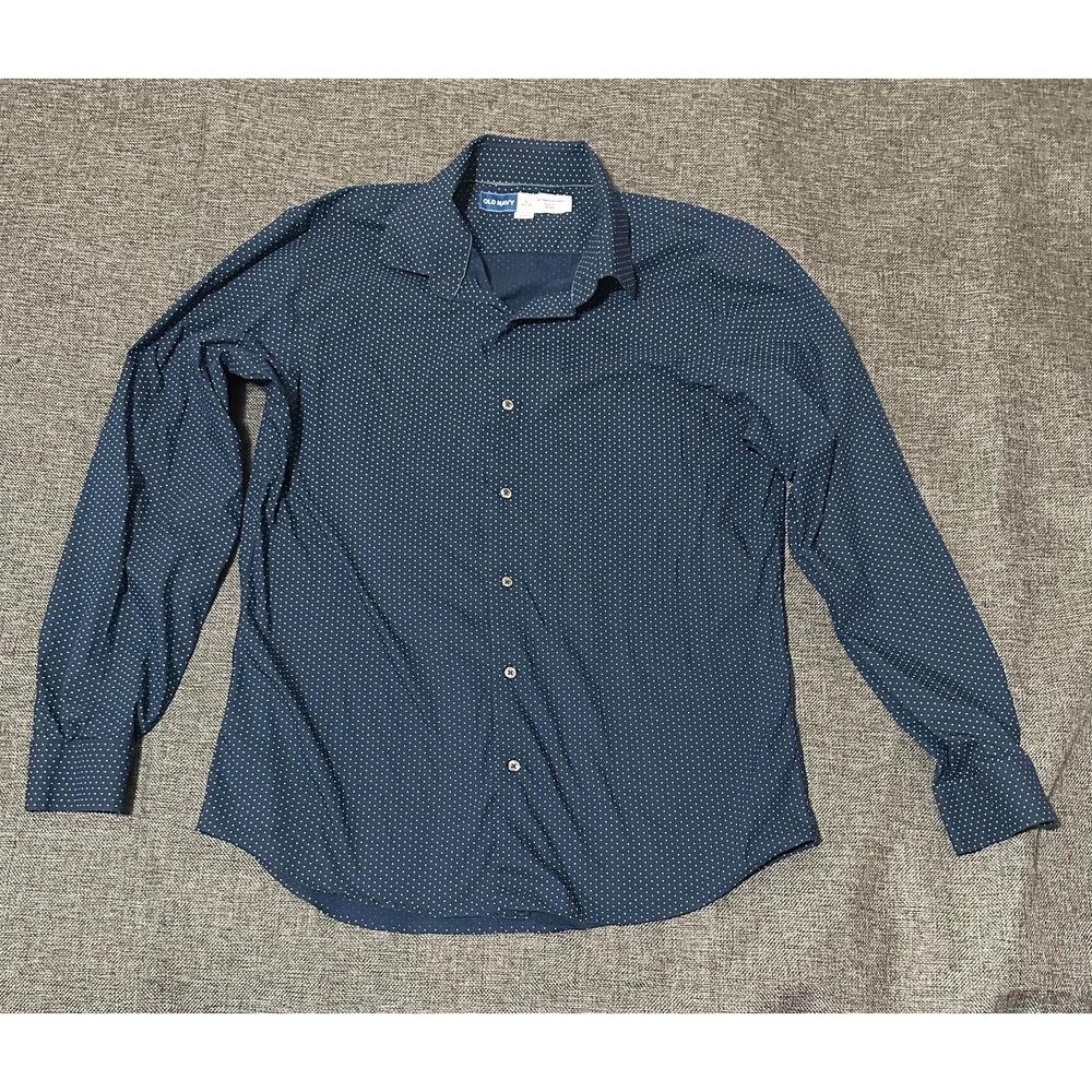 Old Navy Slim Fit Men's L Polka Dot Long Sleeve‎ Shirt